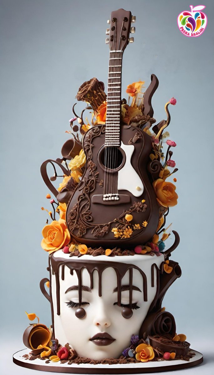 Chocolate Guitar Cake with Chocolate Ganache Artwork 🎨 

Hope you all like it😍

All is Well 🤗

#Cakes
#cakedesign
#cakelovers
#cakeideas
#foodies
#foodphotography
#digitalart 
#creators