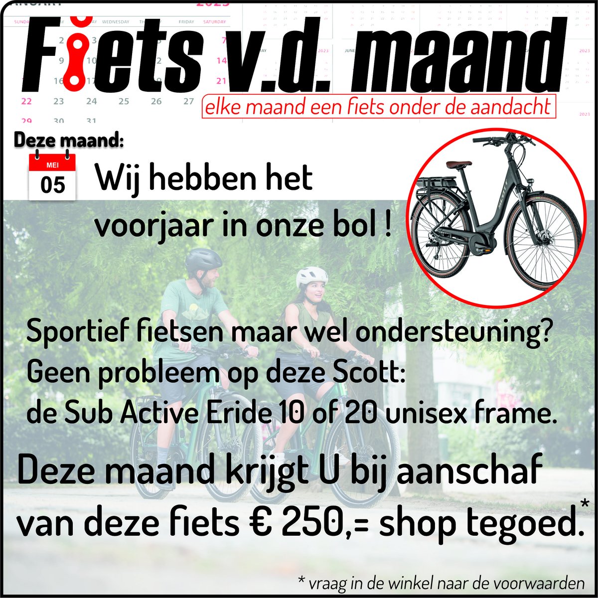 Nieuwe maand, nieuwe Fiets van de Maand.
#FietsvandeMaand #FvdM #Scott #Scottfietsen #Scottebike #voorjaar #meimaand #bertsbikeshoptegoed #shoptegoed #250euro #bertsbikeshop #Meppel