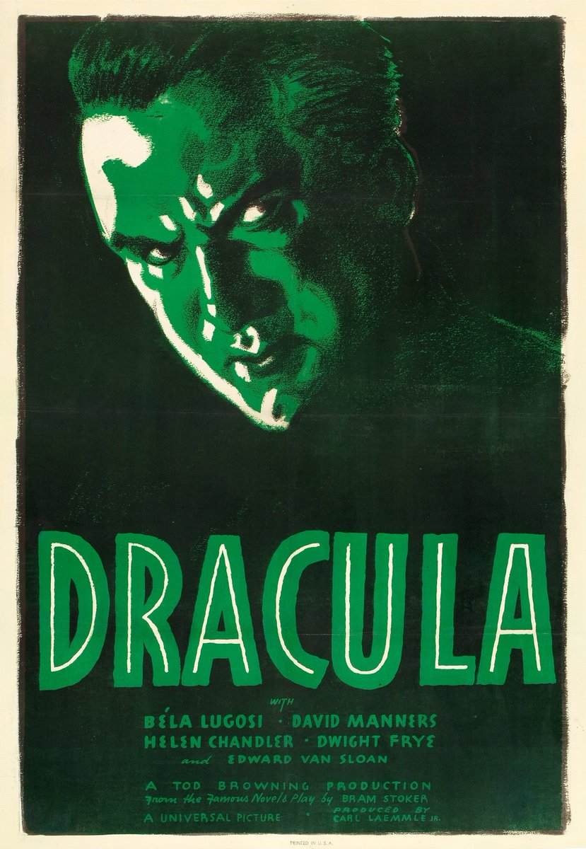 Dracula (Universal, R-1938)
One Sheet (27' X 41')
.
#TerrorByNight #Dracula #BelaLugosi #UniversalMonsters #ClassicHorror #VintageHorror #MonsterKid
.