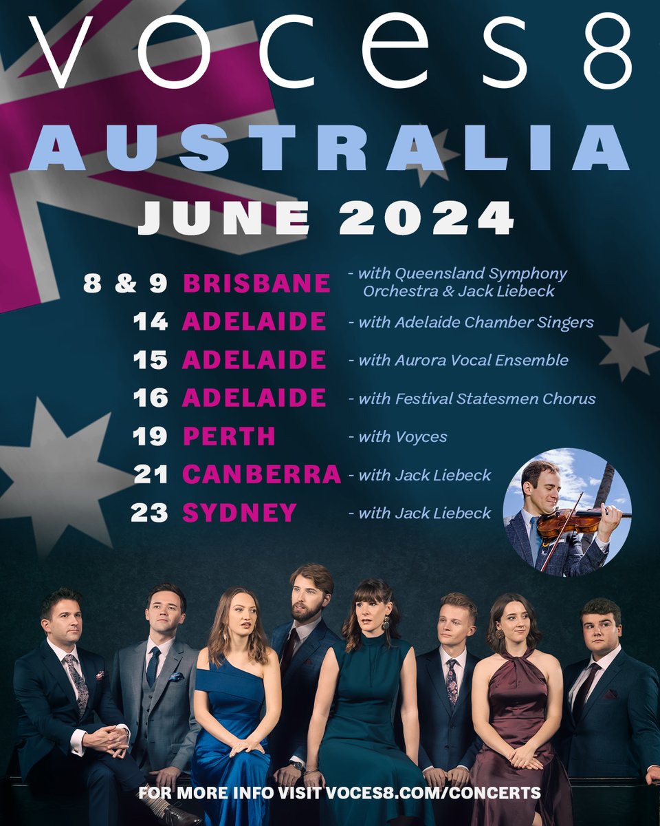 We can't wait to be back in Australia in June, visiting Brisbane, Adelaide, Perth, Canberra, and Sydney! #voces8ontour #australiatour #choral
