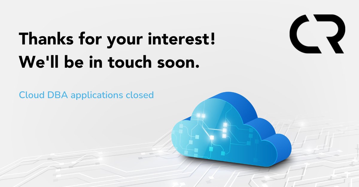 Thanks to all who applied for the #CloudDBA role at <a href="/cloudredeltd/">Cloud Rede</a>. The ad's closed and we'll update your application status soon. To those not successful, stay strong and believe in your worth! We're not part of your journey this time, but a perfect role is out there for you 👍✨