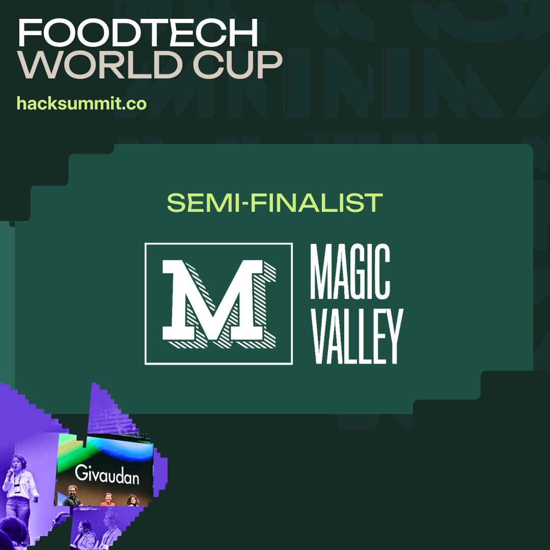 Exciting news - Magic Valley is a FoodTech World Cup Semi Finalist! 🏆 We're thrilled to announce we have been selected to take part in the #FoodTech World Cup Semi Finals, hosted by @foodhackglobal and Givaudan. Check out all the details here: hacksummit.co/articles/revea…