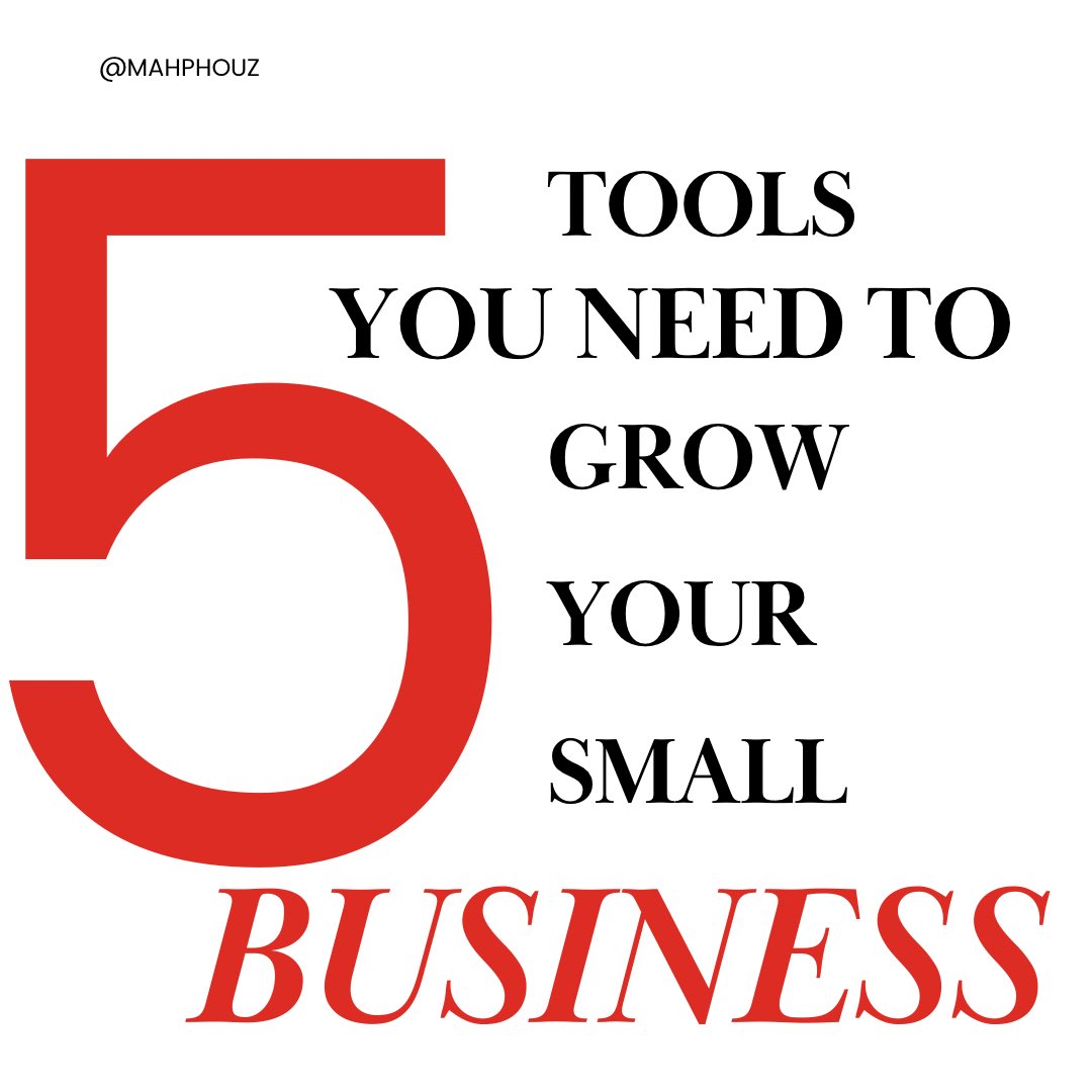 Must have for small business owners

This 5 tools will change your business to a professional one.

Youtube: youtube.com/@mahphouz?si=L…

#socialmediamarketing #digitalmarketing #marketingstrategy #socialstrategy #tips