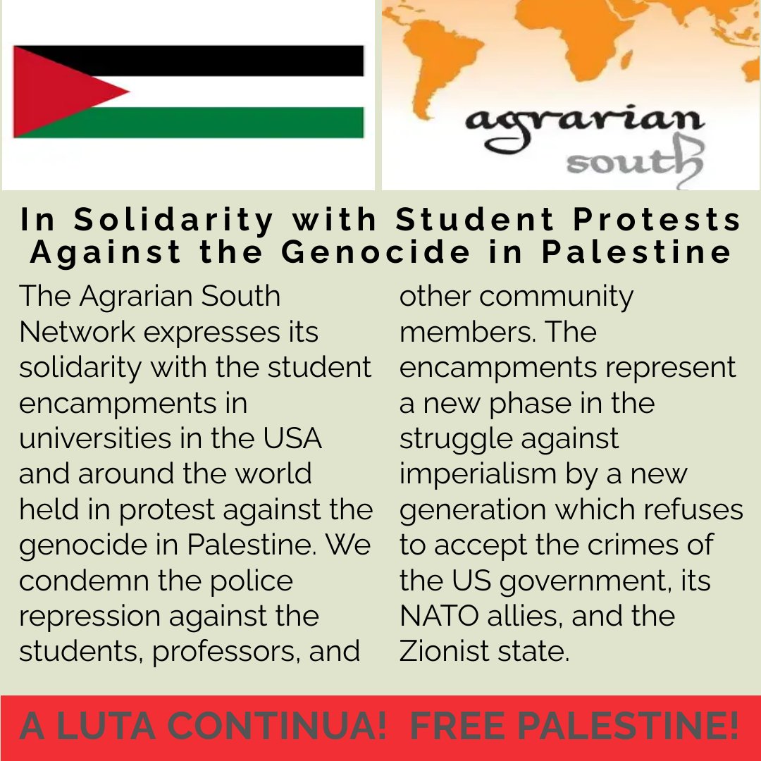 Salute to workers and oppressed peoples around the world. Solidarity with the Palestinian struggle and the student protests.