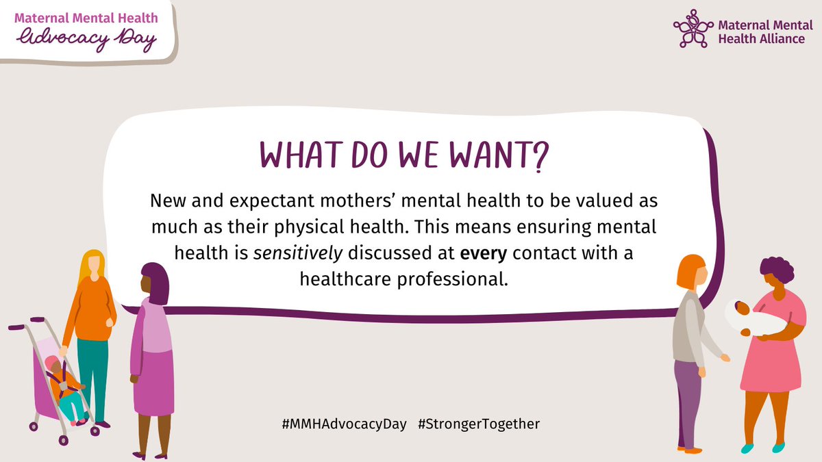 On World Maternal Mental Health Day, we are pleased to support @MMHAlliance's #MMHAdvocacyDay and join their call for MPs to value new and expectant mothers’ mental health as much as their physical health. Get involved: maternalmentalhealthalliance.org/advocacy-day #StrongerTogether #WMMHD24