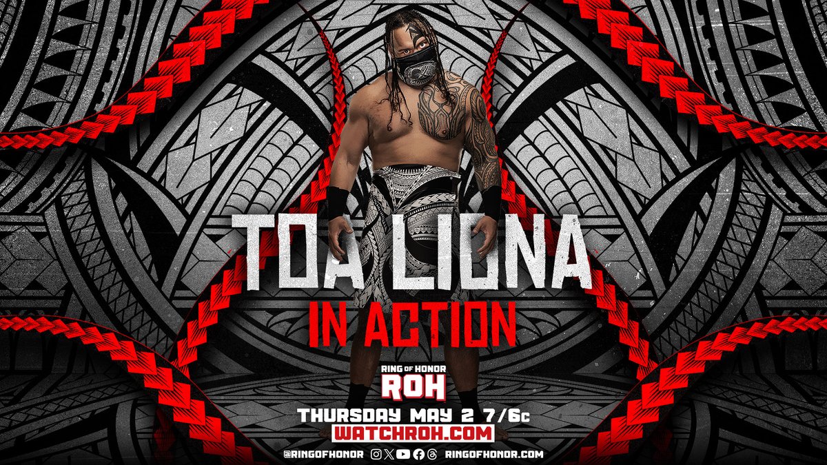THE GATES ARE OPEN! @ToaLiona of the Gates of Agony will be in action tomorrow night! 📺 Watch ROH TV on #HonorClub at WatchROH.com 7/6c