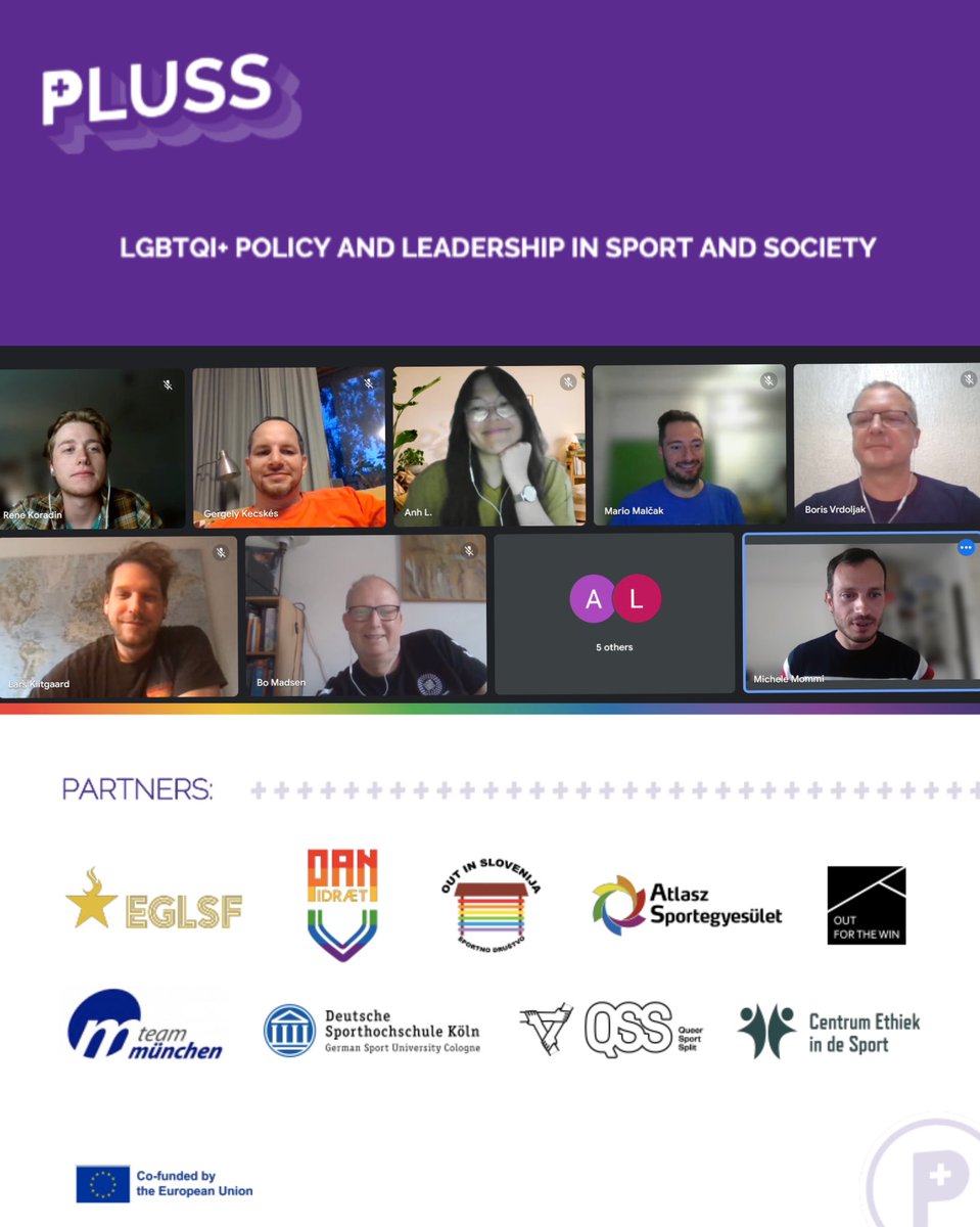 PLUSS – First results achieved and publication of content of the capacity building 🏳️‍🌈🏳️‍⚧️ On April 30th, EGLSF and its European partners of the Erasmus+ Sport project  +PLUSS met online for a partnership meeting 🤝 🔗 Read the full article 👉 eglsf.info/news/pluss-cap…
