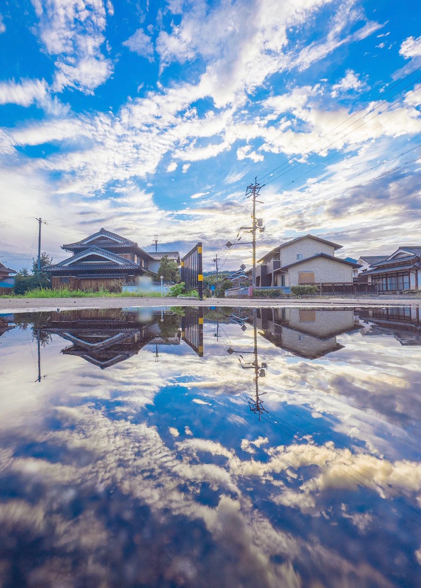 水溜まりの風景