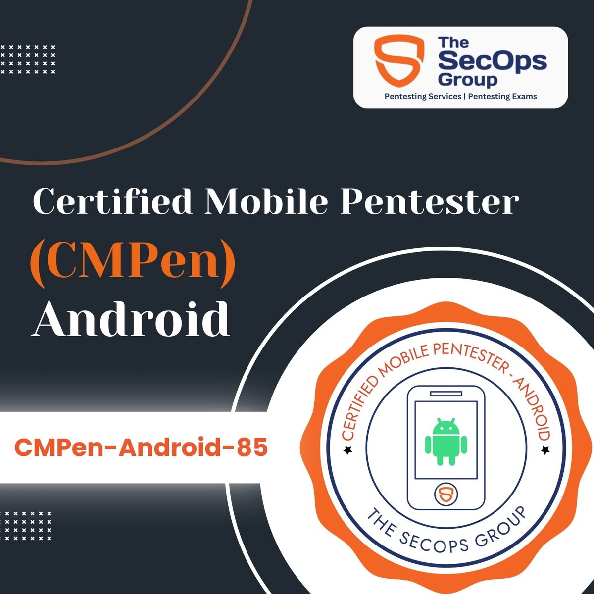 Be called an Android Mobile Application Security Expert. 🥷Take our CMPen-Android Pentesting Exam today!

*** 𝗟𝗶𝗸𝗲 𝗮𝗻𝗱 𝗥𝗲𝘀𝗵𝗮𝗿𝗲 𝗳𝗼𝗿 𝗮 𝗖𝗵𝗮𝗻𝗰𝗲 𝘁𝗼 𝗪𝗶𝗻 𝗕𝗶𝗴! ***
𝟑 𝐥𝐮𝐜𝐤𝐲 𝐰𝐢𝐧𝐧𝐞𝐫𝐬 will receive the CMPen-Android exam for FREE!

Get an 85%