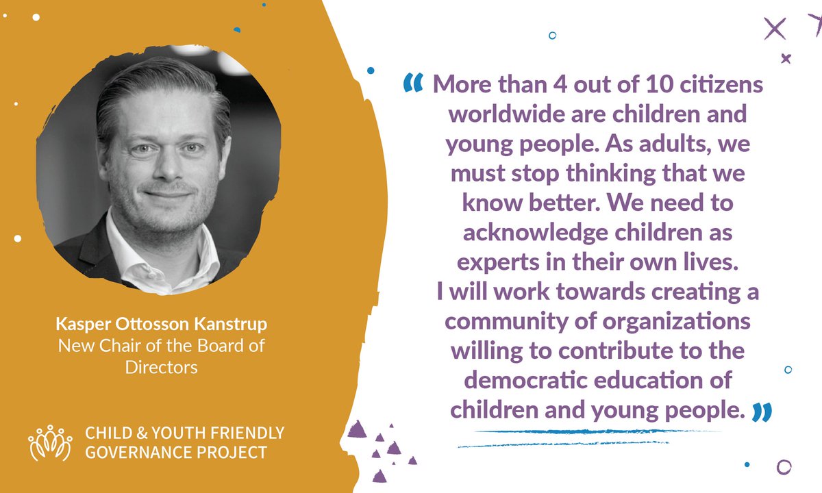 Child and Youth Friendly Governance Project (@cfgproject) on Twitter photo 🌟 We are thrilled to announce the election of Kasper Ottosson Kanstrup as the new Chair of our Board of Directors! 🌟 In his new role, Kasper will steer <a href="/CFGProject/">Child and Youth Friendly Governance Project</a> towards ensuring that children worldwide have a voice in decision-making. Read more: childfriendlygovernance.org/blog/announcem… 🌟 We are thrilled to announce the election of Kasper Ottosson Kanstrup as the new Chair of our Board of Directors! 🌟 In his new role, Kasper will steer <a href="/CFGProject/">Child and Youth Friendly Governance Project</a> towards ensuring that children worldwide have a voice in decision-making. Read more: childfriendlygovernance.org/blog/announcem…