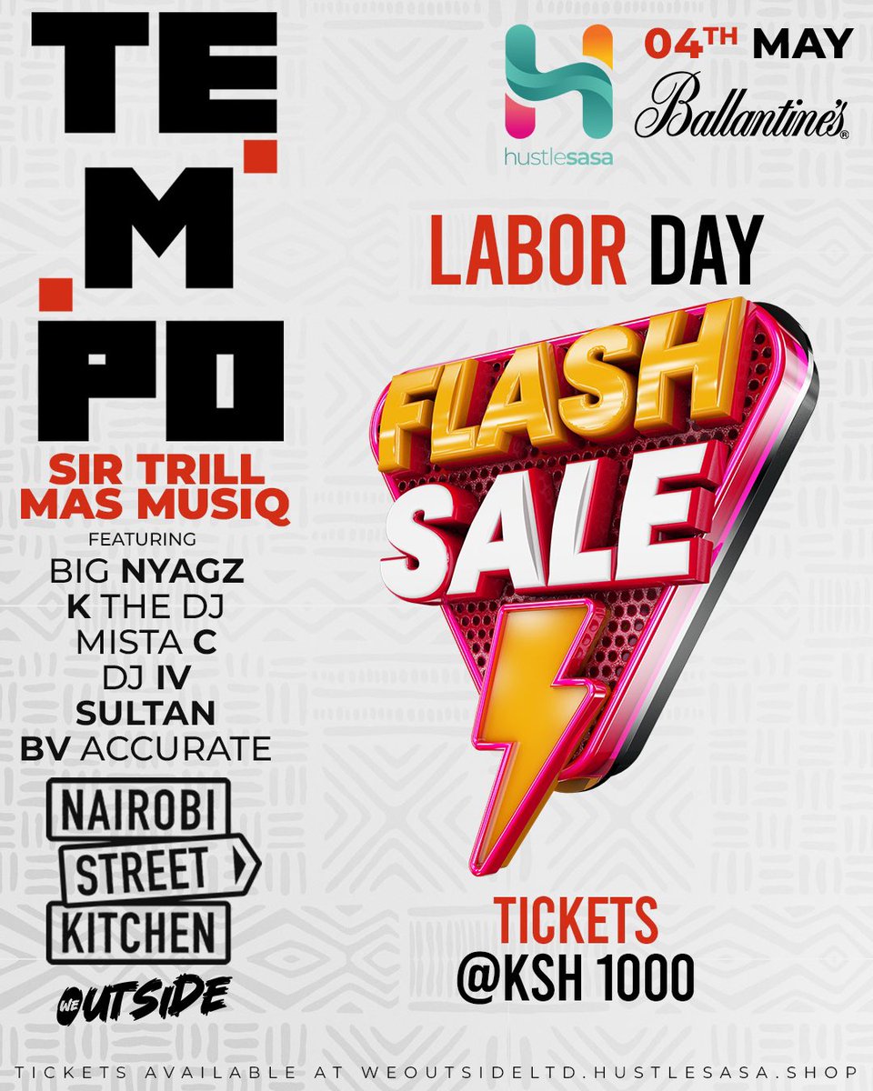 This flash sale is open until 6pm, use this link to purchase your ticket weoutsideltd.hustlesasa.shop/?product=46371 💃💃