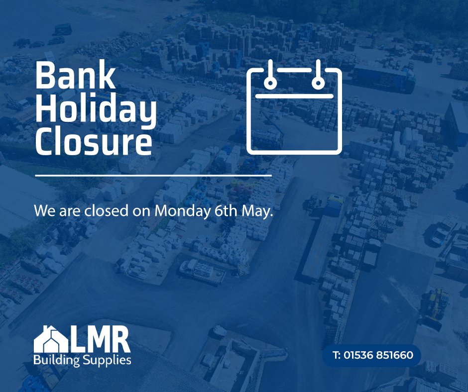 Please note, we will be closed on Monday 6th May with business resuming as usual on Tuesday 7th May.