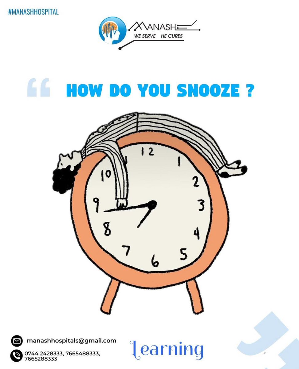 🔷🔶 Learning 🔶🔷

How Do You Snooze? 
Your snooze button told us everything.
What Your Alarm Clock Style Says About You?
#learning #manashhospital #drakhilagrawal #motivation #motivacion #motivationalquotes #dépression #depression #selfcare #selflove #hope #lifecoach #counselor
