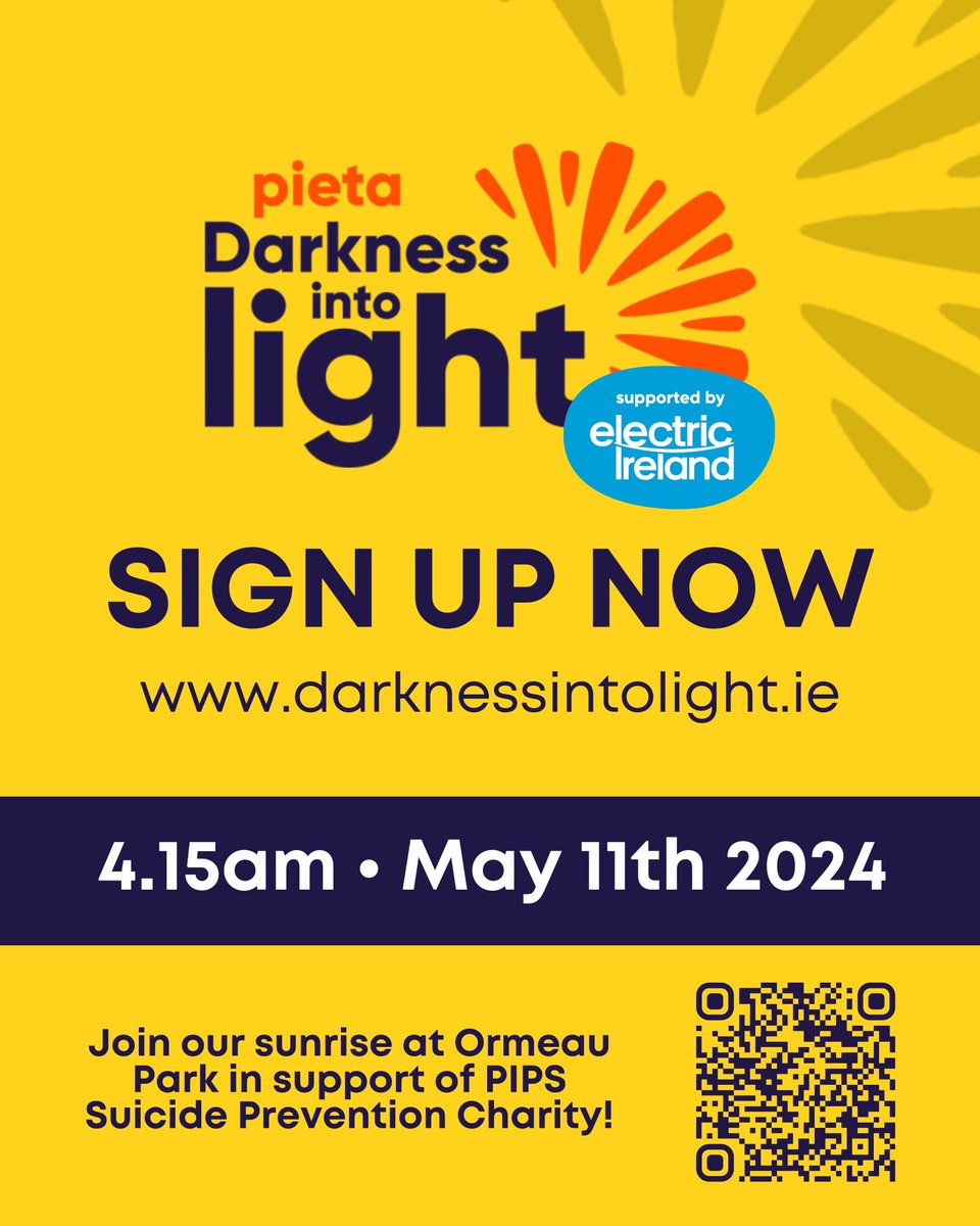 LESS THAN 2 WEEKS TO GO!🤩 Let’s walk together and spread hope and positivity. To join our sunrise, visit link below: darknessintolight.ie/register/ticke… #DarknessIntoLight #Hope #Community #OrmeauPark #SpreadPositivity