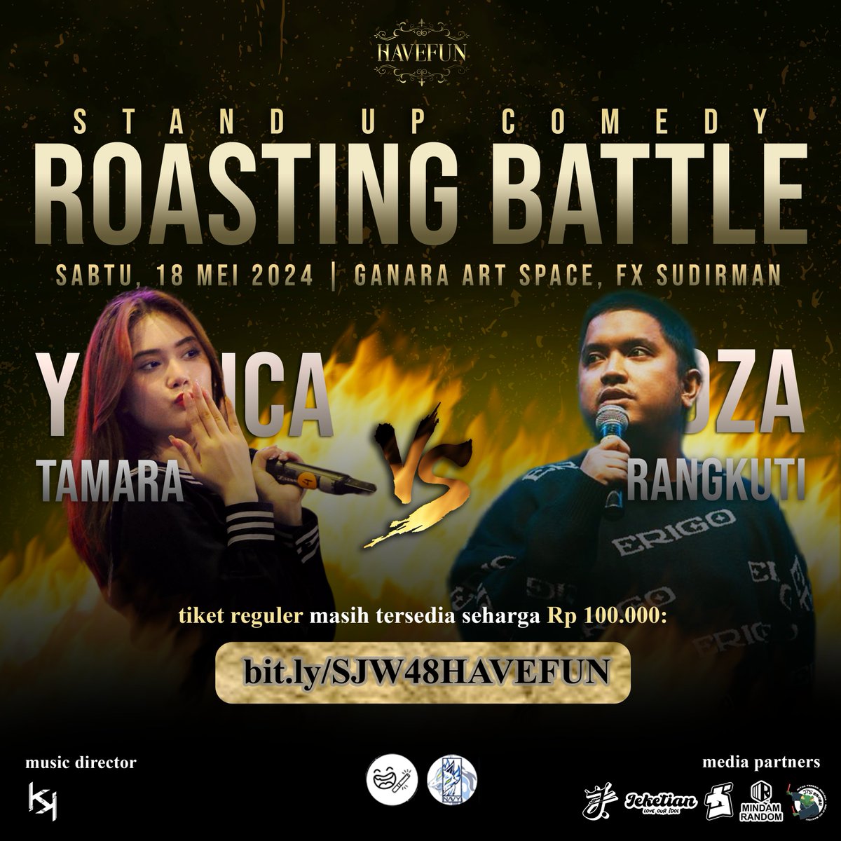 [HAVEFUN]

Konon karena Chika ga ikut event Ramadhan kemaren, katanya beliau mau Elite Room di HAVEFUN SJW48 1st Anniversary Show!

Roasting bukan sembarang roasting! Akan lebih chaos dibanding kondisi timeline kalian!

CHIKA (@yessicatmra) vs OZA (@ozarangkuti)!

#SJW48HAVEFUN