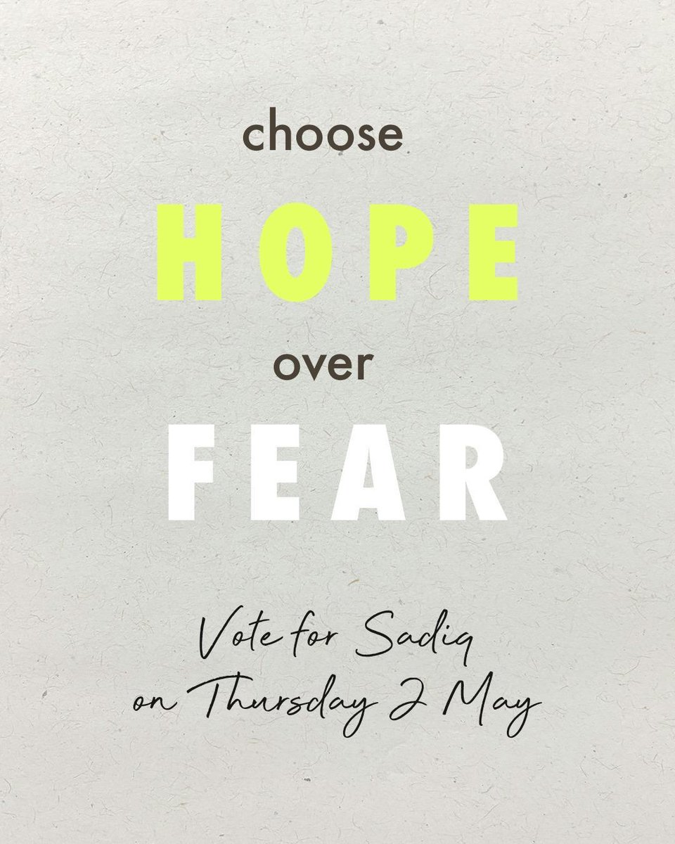 I LOVE London! Lived there for years while filming & our 1st child was born there, in St. John's Wood. I wholeheartedly support Sadiq Khan for Mayor on May 2. He’s been a driving force in cleaning up London’s air & choosing #HopeOverFear

For a fairer, safer & greener London,…