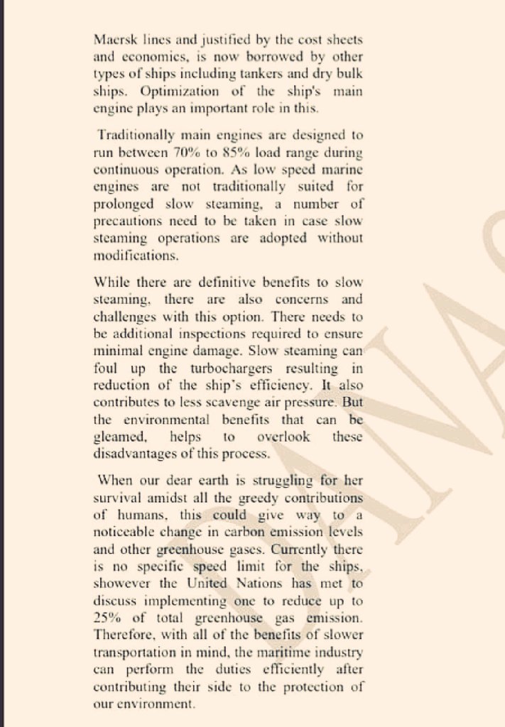 '#SlowSteaming' is a sustainable method of reducing fuel consumption & #CarbonEmissions from ships by transmitting vessels at slower speeds. Read this article, for the better understanding of slow steaming.👇🏾
linkedin.com/feed/update/ur…
#GreenShipping 
Credits to Neeraja Gopakumar