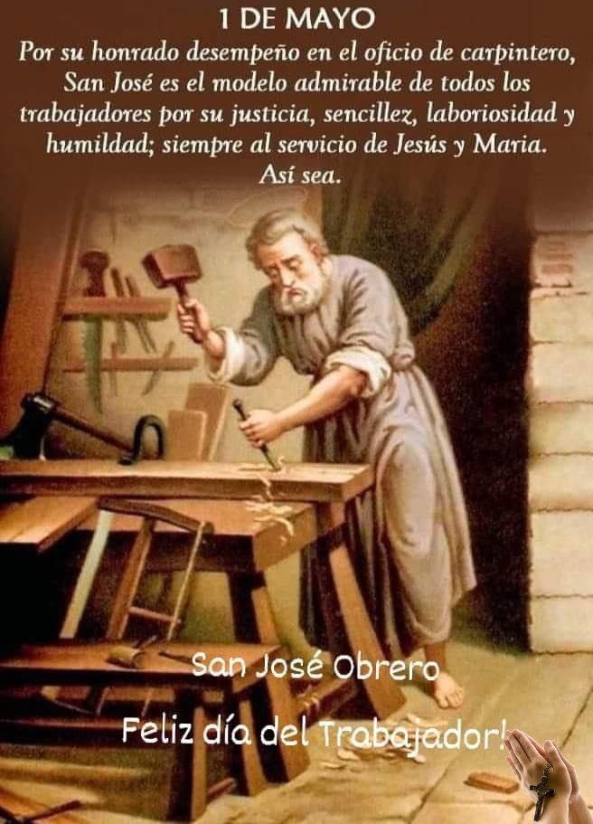 ✅ Celebración de hoy (1 de mayo): Hoy, celebramos a San José Obrero. Patrono de los trabajadores. Historia ➤ pildorasdefe.net/santos/celebra… .