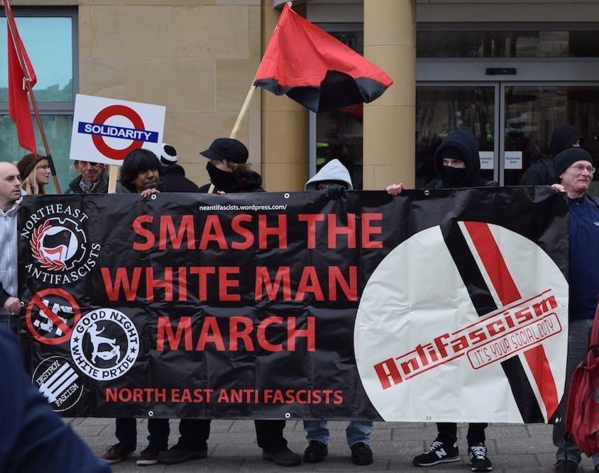 The Antifa Communists are back on the streets hating on white people