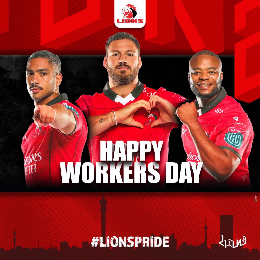 Happy#WorkersDay to all the hardworking Lions fans out there! 🏉 Take a break from the scrum and enjoy a well-deserved day off. Let's celebrate the spirit of teamwork both on and off the field! 🎉

#LionsPride🦁