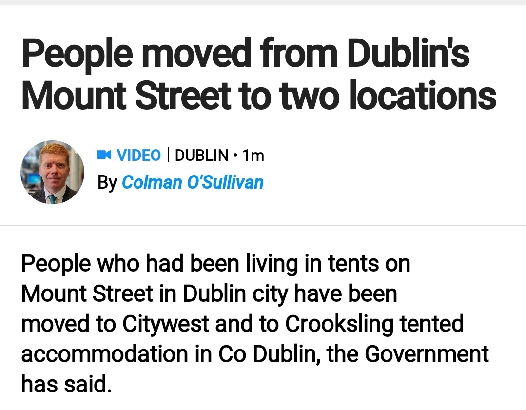 RTE is reporting that all the foreigners from Mount Street have been moved to Crooksling and CityWest. However, some of them have been spotted in Newtownmountkennedy by locals. It would have been just as easy to bring them to the airport and get them out!