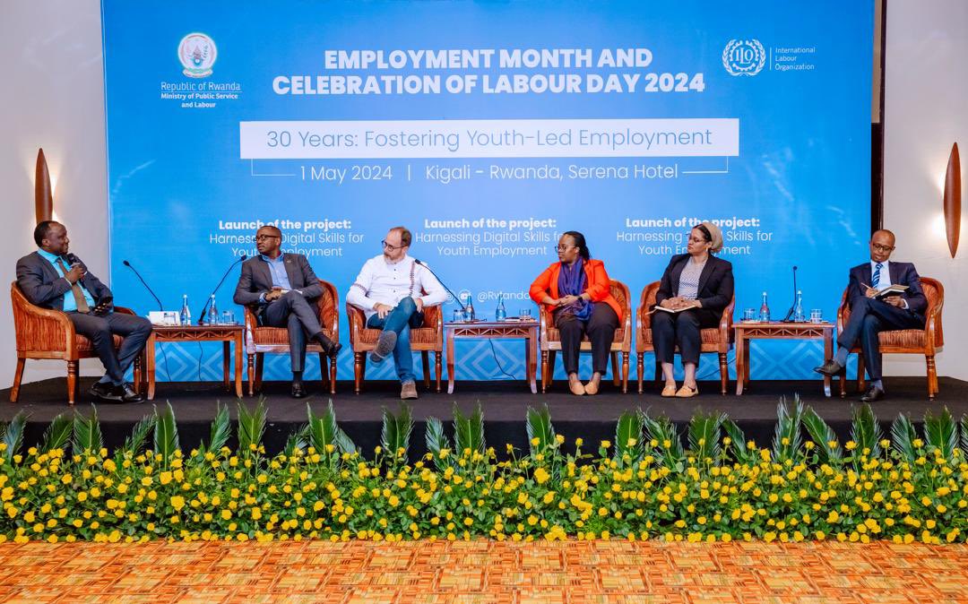 This morning, Hon. @MusoniPaula joined Hon. @BayisengeJn, Hon. @Jnabdallah, alongside government officials, development partners, and young entrepreneurs to celebrate #LabourDay2024 and Employment Month, focusing on the theme '30 Years: Fostering Youth-Led Employment.' This