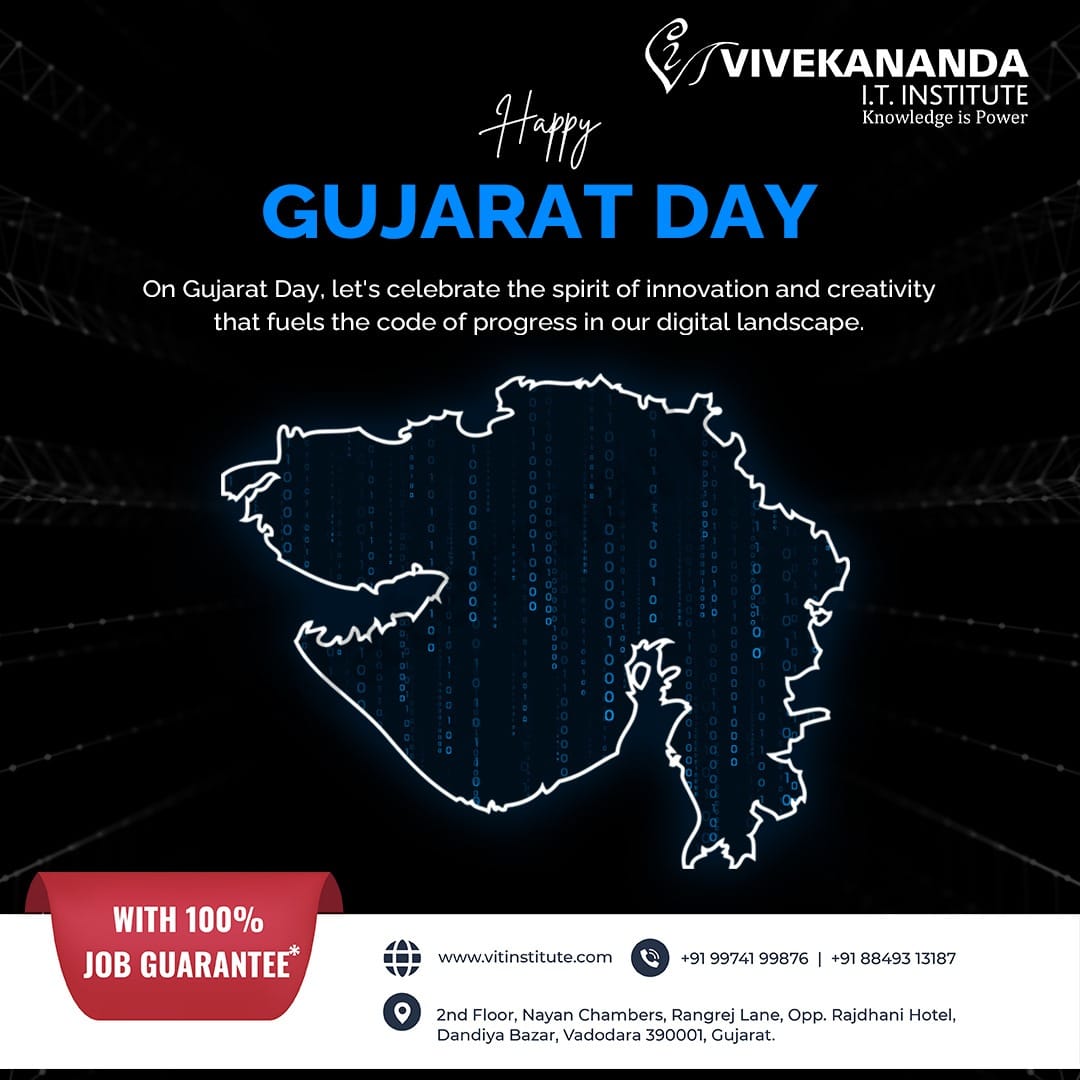 Happy Gujarat Day, everyone! 🎈 

It's a moment to commemorate the resilience, diversity, and dynamism that define Gujarat's identity. 

#gujaratday #happygujaratday #gujarati #gujarat #gujaratdaycelebration #vitstudents #vitcourses #vivekanandaitinstitute #jobplacement #vadodara