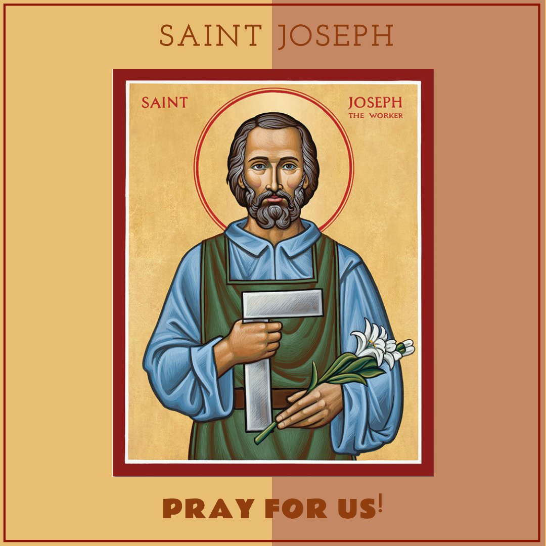 Today we remember #SaintJosephTheWorker. Let's ask the Lord to renew our faith and guide our endeavors, so every task, every effort, is a prayer that brings us a step closer to Him. #Catholic #CatholicChurch #CatholicX #Catholics #FaithInAction #StJosephTheWorker