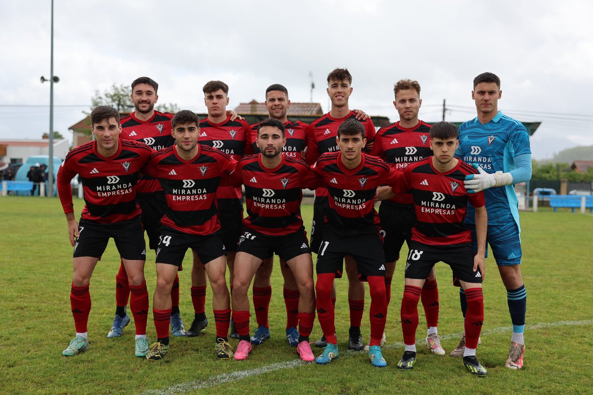 El XI de nuestro #CDMirandésB ❤️🖤