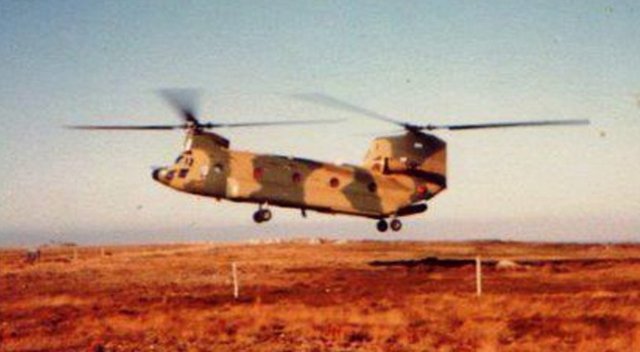 May 1st 1982: As Sea Harriers depart from Goose Green, Argentine forces are left with a scene of carnage. An Argentine Chinook under Captain Giaigischia picks up the wounded men and takes them to hospital in Stanley, two more men die on the way...

(continues)