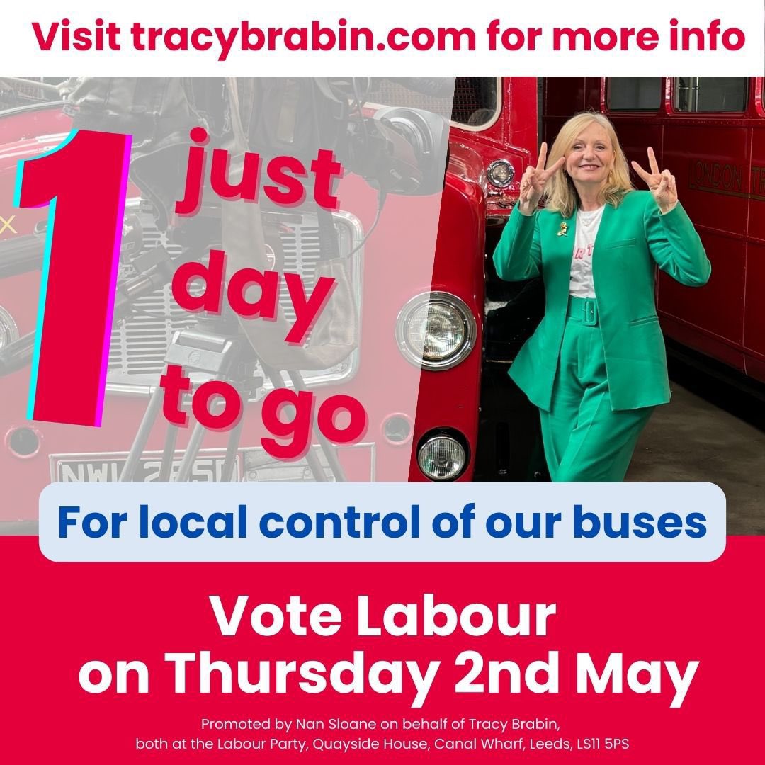 We need to bring our buses back under public control! A vote for @TracyBrabin as West Yorkshire Mayor is a vote to do just that!