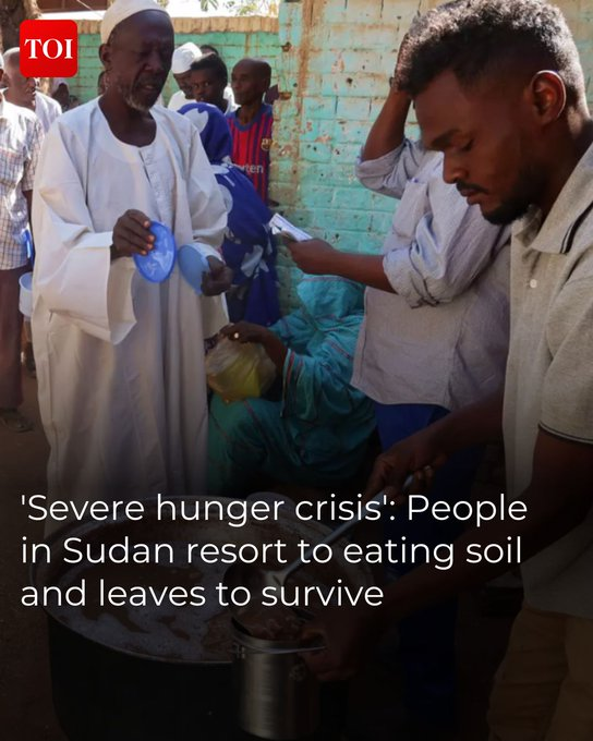 The civil war in #Sudan has made it very hard for people­ to get food. Some people­ have even e­aten soil and leaves to stay alive­. This shows how bad the #HumanitarianCrisis and #FoodInsecurity