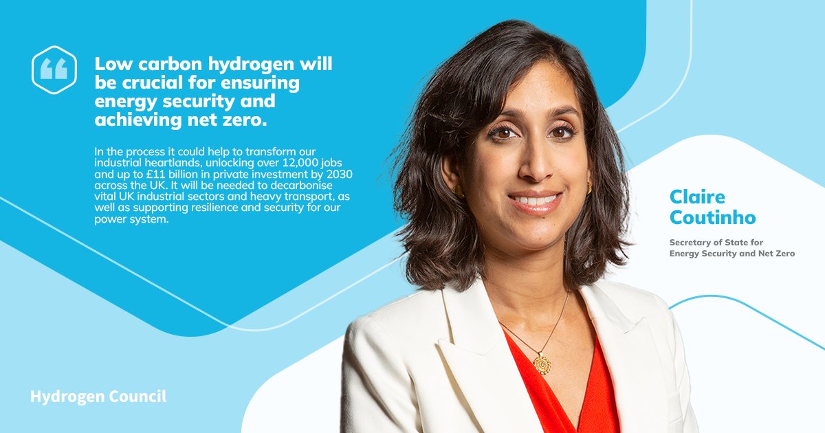 The UK Government is taking steps to deliver a world-leading #hydrogen economy & to support high quality jobs &investment across the country. Low carbon #hydrogen will be crucial for ensuring energy security & achieving #NetZero, @ClaireCoutinho said. questions-statements.parliament.uk/written-statem…