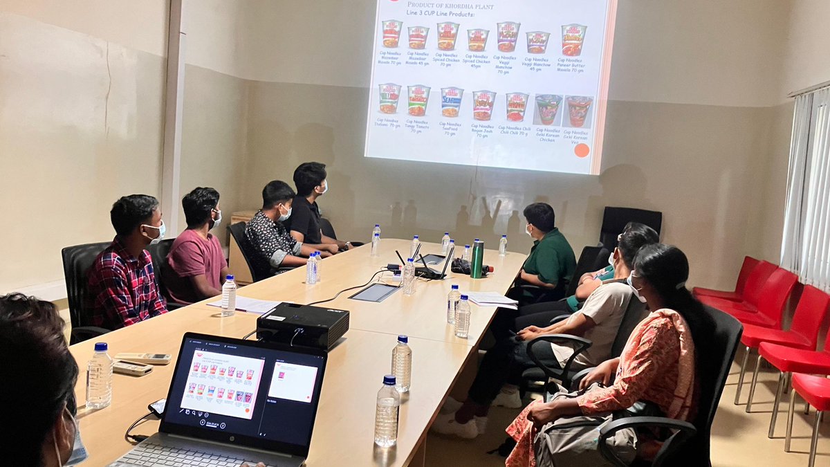 #KIIT students along with #KISS students were taken on a familiarization tour of Indo Nissin Foods Limited's factory in Bhubaneswar. The tour was aimed at providing students with exposure to Japanese work culture. Ms. Mami Kimura, the Japanese teacher led the tour.