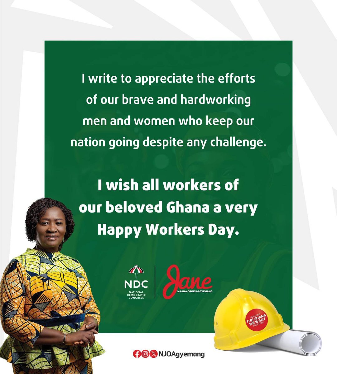 Happy workers day!! #LetsBuildGhanaTogether #WorkersDay