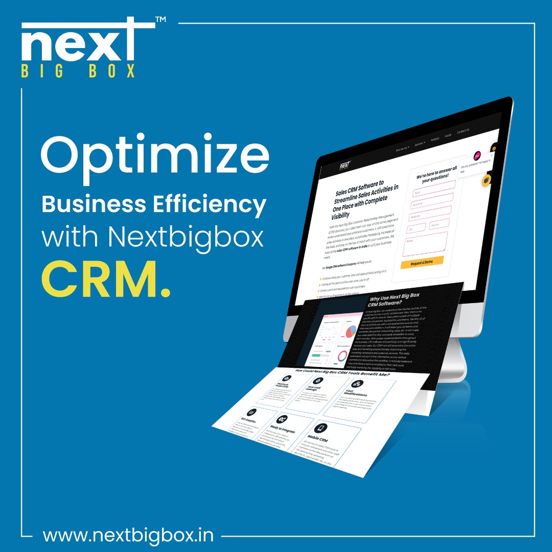 Streamline Your Success: Elevate your business with Nextbigbox CRM, your partner in perfecting performance. ✨
.
.
Visit us: nextbigbox.in
.
.
#nextbigbox #Sales #SalesCRM #besttool #SmallBusinessGrowth #Marketing #Innovation #DigitalMarketing #TechTrends #Fintech