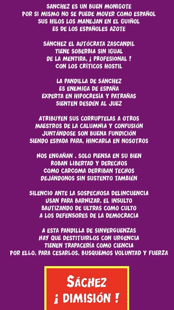 Sánchez la marioneta d Puigdemont, Otegi, Junqueras, Ortuzar, Ábalos, no acepta críticas, hace lo contrario d lo q promete, y hay que traducirle Si dice la ¡ amnistía es inconstitucional y no se puede legislar!= es constitucional y la firmare levare al congreso ¡ es= a Chávez !