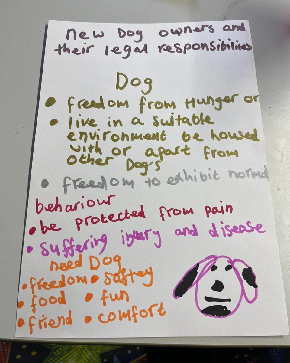 As part of their Animal Care Short Course, learners from our member TEAL CIC have created posters to educate new dog owners on their legal responsibilities👏

Learn more 👉 zurl.co/Jbfz 

#AnimalCare #AnimalTherapy #AnimalSafety #AlternativeProvision