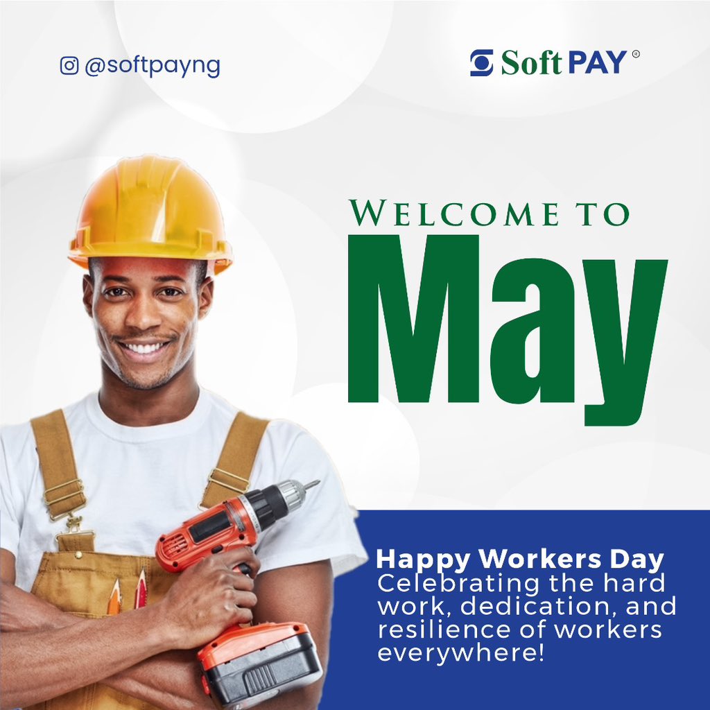 Celebrating the resilience of workers and  Recognizing the labor that drives progress.  
Happy Workers’ Day!

#workersday #softpay #newmonth