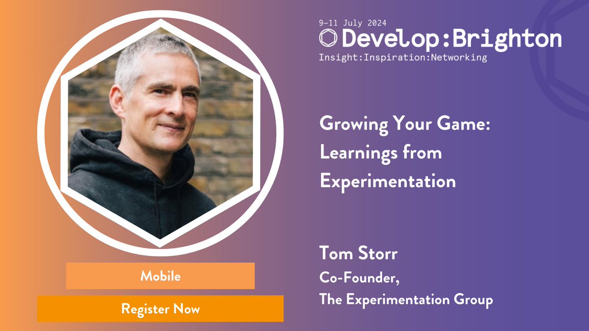 This summer, we'll be joined by Tom Storr from The Experimentation Group as part of our Mobile track. Tom will be delving into his wealth of industry experience to share his learnings from experimentation within mobile games. developconference.com/speakers/tom-s… #DevelopConf