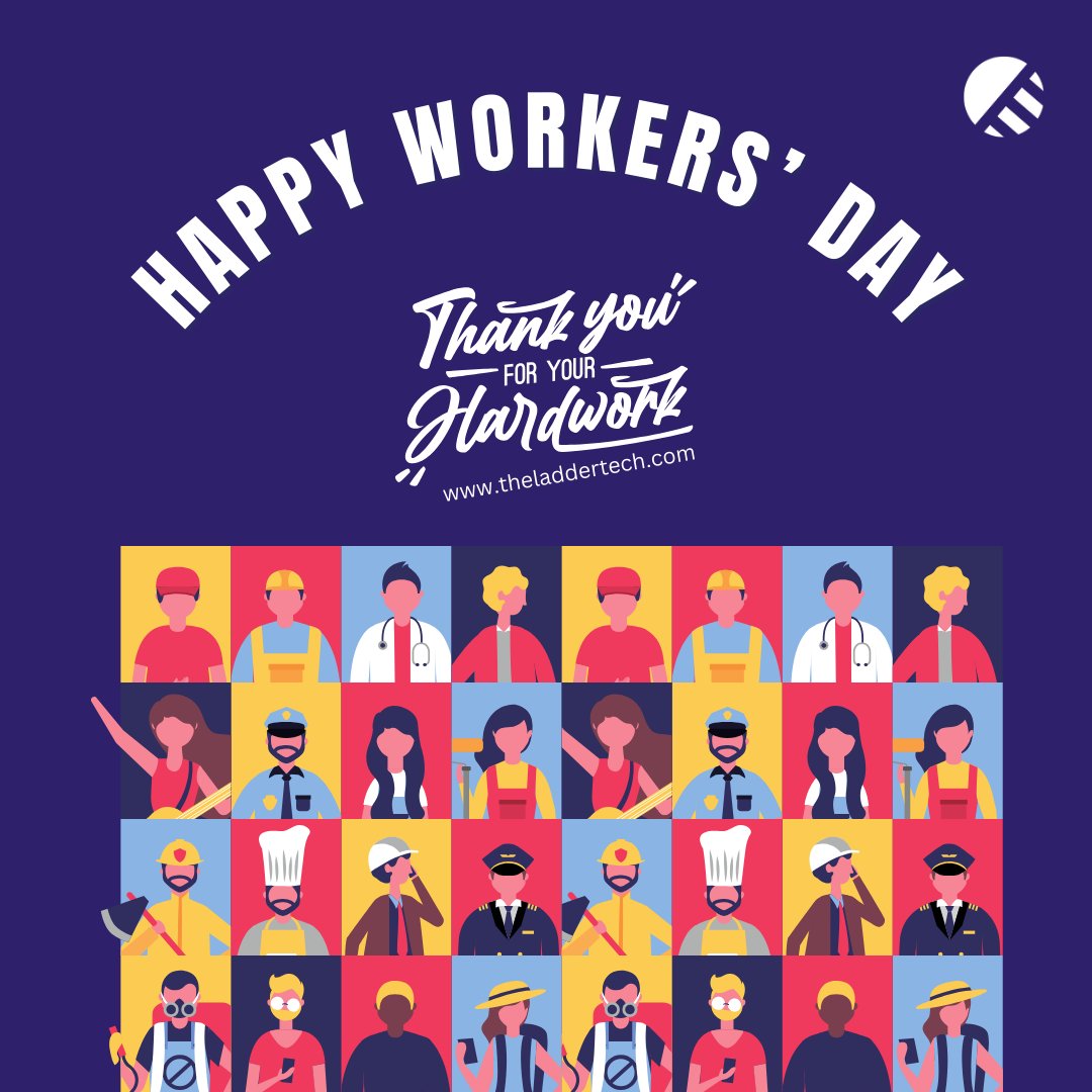 Today, we celebrate the hard work and commitment of everyone making things happen!.

Happy workers' day from all of us at Ladder Tech Platform.

#LadderTechPlatform #TechCareerMentorship
