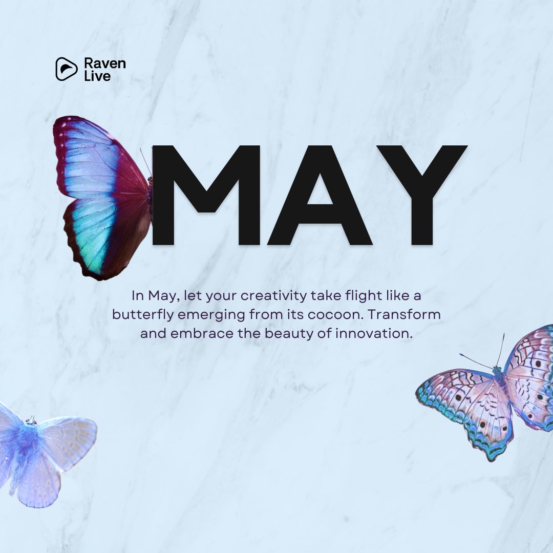In May, let your creativity take flight like a butterfly emerging from its cocoon. Transform and embrace the beauty of innovation. 

Welcome to May. 

#May1st