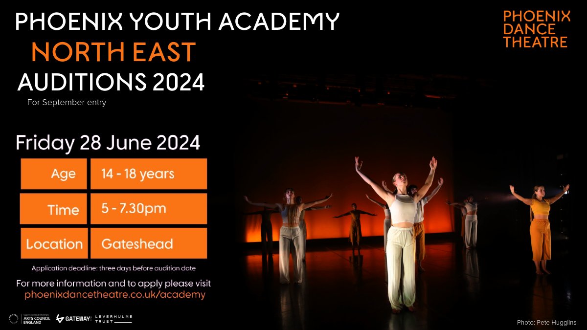 Gateway Studio (@gateway_studio) on Twitter photo Phoenix Youth Academy Auditions 2024 - NORTH EAST
Apply:
phoenixdancetheatre.co.uk/academy/northe…
Enquiries:
Antonio.borriello@phoenixdancetheatre.co.uk
#gateshead #newcastle #dance #contemporarydance #phoenixdancetheatre #performingarts #dancetraining #auditions #theatre Phoenix Youth Academy Auditions 2024 - NORTH EAST
Apply:
phoenixdancetheatre.co.uk/academy/northe…
Enquiries:
Antonio.borriello@phoenixdancetheatre.co.uk
#gateshead #newcastle #dance #contemporarydance #phoenixdancetheatre #performingarts #dancetraining #auditions #theatre
