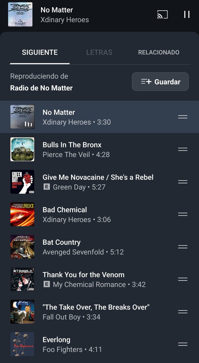 If you play an Xdinary Heroes song on YT music these are the other ones that it automatically recommends to you, That means they're finally classified as rock 🙏