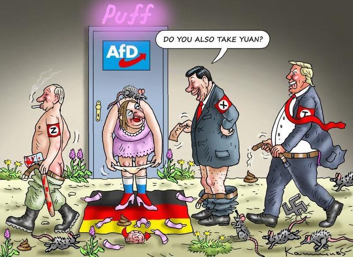 Marian Kamensky
Vienna, Austria
AfD spring with Krah
humor-kamensky.sk
#maximiliankrah #AfD #xijinping #putin #vladmirputin #donaldtrump #trump #morons #politics #cartoons #caricature #editorialcartoons #humor #satire #illustration