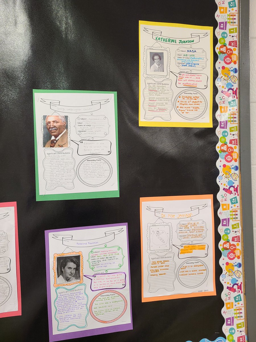 RFH STEM club members created posters to commemorate Scientists who have changed the world! @RFH_Regional
