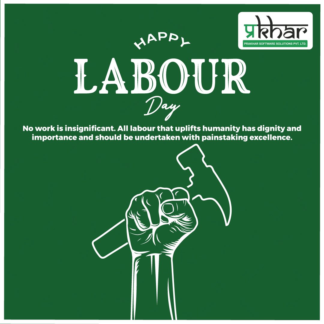 Happy Labour Day!  Today, we celebrate the hard work and dedication of workers worldwide. Let's take a moment to honor the contributions of laborers in shaping our society and economy.
#labourday #workersrights #thankyouworkers #celebratelabor #globalsolidarity #prakharsoftwares