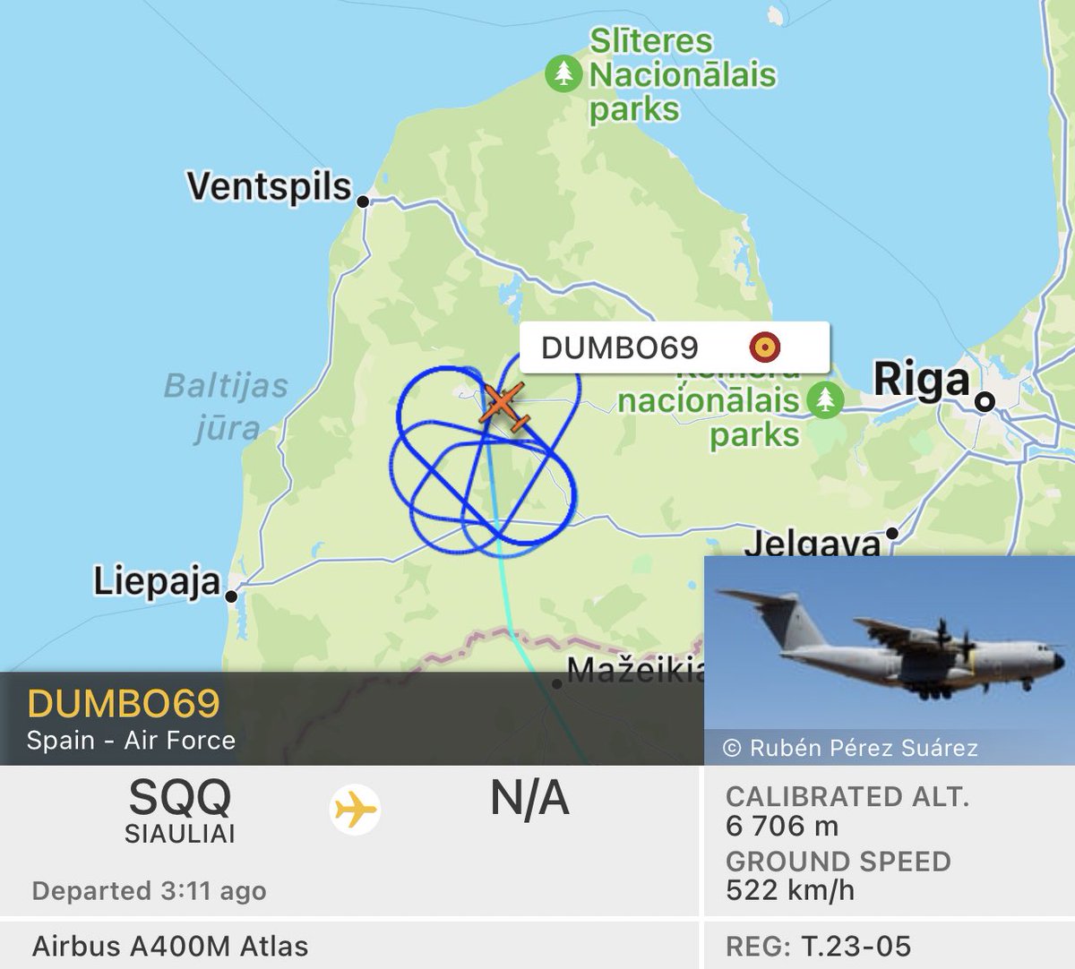 Spanish Air Force A400M over Kurzeme. A loud one.