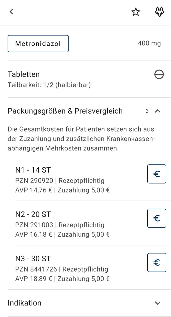 @FrauHodl Schauen Sie im Internet in Tschechien u Österreich nach. Es ist nicht weit von Augsburg entfernt. Das Rezept gilt in der gesamten EU. Nur wenn Sie ein rosafarbenes Rezept haben, müssen Sie in einem anderen Land die vollen Kosten bezahlen.  Metronidazol ist kein teures Medikament.