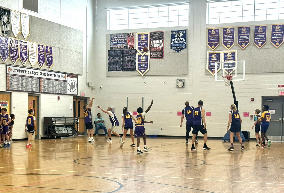 Sharks like to work hard and have fun!  We got read for a week of testing with a KSA Pep Rally!  Our students beat our staff in Quick Recall, while the staff took the win in basketball.  #StopherThrives